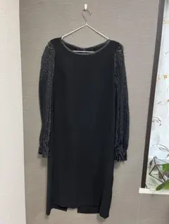 パーティードレス　ブラック長袖ワンピース