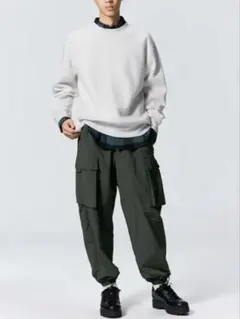 【GU】カーゴジョガーパンツ 【新品】ダークグリーン/カーキ　XXL（3L）深緑