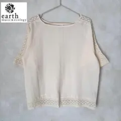 【値下げ不可】earth music&ecology 袖レースプルオーバー F