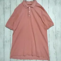 【ヘミングウェイの流儀】パパス 鹿の子ポロシャツ L サーモンピンク 補修済のサムネイル