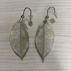 【ハンドメイド】クリアリーフピアス