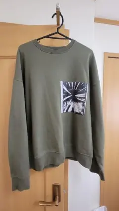 HARE ハレ 長袖スウェットTシャツ カーキ Sサイズ メンズ 厚手のサムネイル