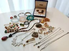 ジュエリーセット　ネックレス　ブローチ　ハンドメイド　パーツ　アクセサリー　鼈甲