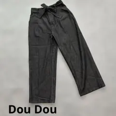Dou Dou ブラックデニムワイドパンツ