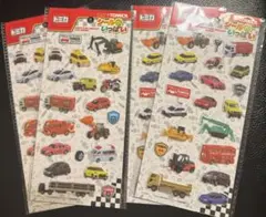セリア　トミカ　シールがいっぱい　4点 新品　ぷっくり　シール　ステッカー