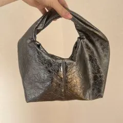 メタリックシルバー ハンドバッグ