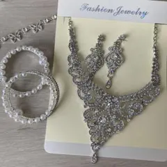 ベリーダンス　社交ダンス　アクセサリーセット　ネックレス　ブレスレット　ピアス