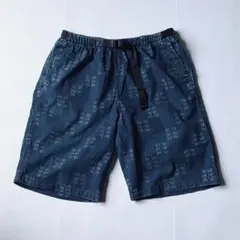 90s BLUE WAY インディゴ総柄 ハーフパンツ M 日本製 ヴィンテージのサムネイル