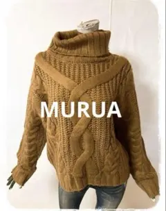 ☘️B200☘️MURUA デザインケーブルニットプルオーバー F