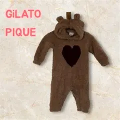 gelato pique ベビー ロンパース 70-80cm くまフードブラウン
