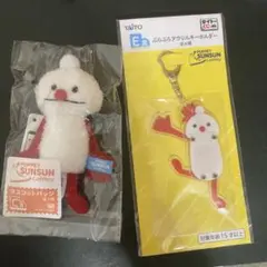 パペットスンスン ノンノン タイトーくじ ぬいぐるみバッジ アクリルキーホルダー