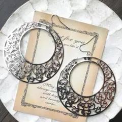 フープ　サークル　シルバー　ピアス　イヤリング　社交ダンス　ベリーダンス　大ぶり