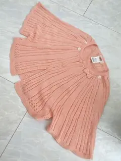 Souris ピンク レース編み カーディガン 110 ポンチョ