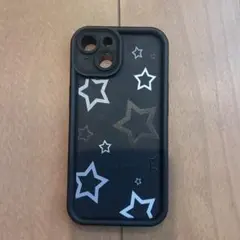 【iPhone14】　星柄　ブラック　スマホケース