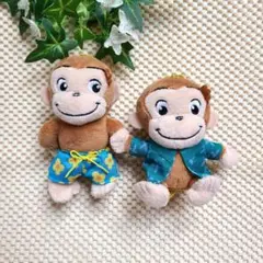 おさるのジョージ マスコット ぬいぐるみ 2種 summer 夏 プライズ