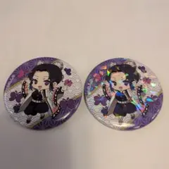 鬼滅の刃　胡蝶しのぶ　 ホログラム缶バッチ　2個セット