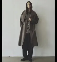 ADAM ET ROPE ダブルフェイス セミダブル コート マフラー付き