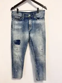 【古着】RESOUND CLOTHING ダメージデニム リペア加エ W82