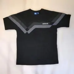 【希少/1990復刻】アディダスオリジナルス Vライン 刺繍 Tシャツ L 黒