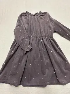 BREEZE 110cmドット柄コーデュロイワンピース