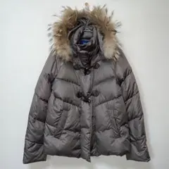 ロペ　ファー付き　ダウンジャケット　ジャンバー　ブラウングレー系　M