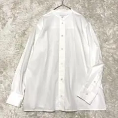 【美品☀︎大人気】フレームワーク　オーバーサイズバンドカラーシャツ　長袖ホワイトのサムネイル