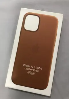 MagSafe対応iPhone12/12Pro純正品レザーケース サドルブラウン