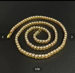 テニスネックレス　メンズ(ゴールド) 3mm45cm