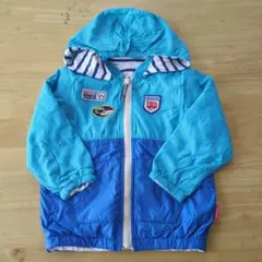 ミキハウス フード付きジャケット 青 90センチ
