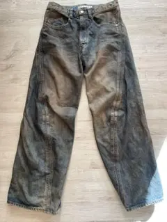 NVRFRGT 3D Twisted Wide Leg Jeans