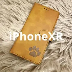 iPhoneXRケース 手帳型 レザー 犬猫肉球 新品未使用 プレゼント
