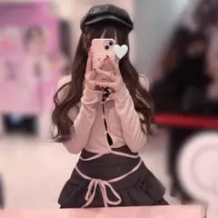 ピンク トップス リボン シズニルック バレエコア 韓国