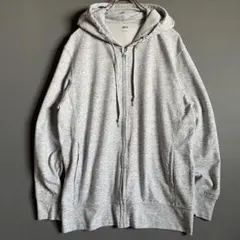 UNIQLO エアリズムUVカットフルジップパーカ　ライトグレー　L 古着　美品