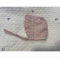 ZARA KIDS ギンガムチェック刺繍ボンネット