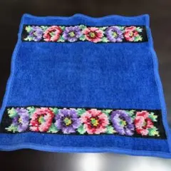 FEILER青色 花柄タオルハンカチ