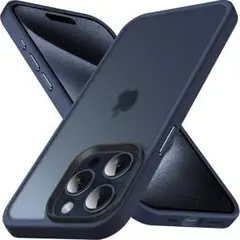 iPhone15ProMax　スマホケース　6.7インチ　ブルー　半透明　カバー