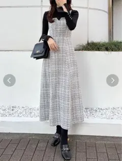 新品タグ付き　MERCURYDUO オリジナルツイードジャンスカベアワンピース