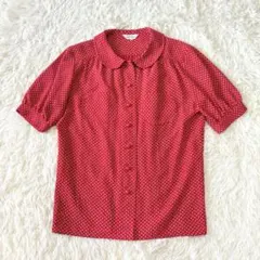美品　イヴサンローラン　ヴィンテージ　半袖　ブラウス　ドット