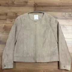 ViS エコスエードノーカラーブルゾン