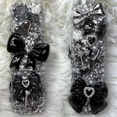 IQOS アイコス　イルマワン　イルマi ケース　デコ　ブラック×シルバー