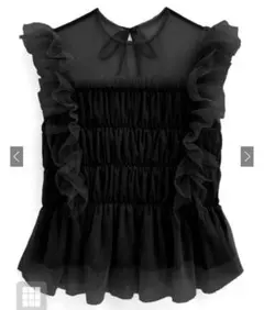 チュールフリル　ブラウス　[gn245]