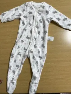 UNIQLO★足付きフリースロンパース★ウサギ柄 80cm