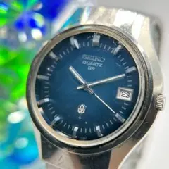 稼働品　SEIKO セイコー　レディース　腕時計　クォーツ　デイト　ブルー文字盤