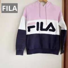 FILA フード付きパーカー XS/8 ピンク/ホワイト/ネイビー