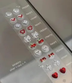 【 即購入◎ 】耳ツボジュエリー / キラキラシルバー・レッド20粒