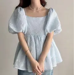 Meiru 2wayオフショルジャガードペプラムトップス