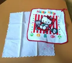 昭和平成レトロ　Hello Kitty キティハンカチ 2枚セット