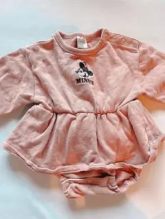 ミニー フリル付きロンパース 70サイズ ピンク