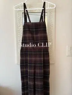 【美品】studio CLIP チェック柄サロペット