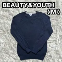 【BEAUTY&YOUTH】クルーネックセーター ネイビー 長袖ニットトップスのサムネイル